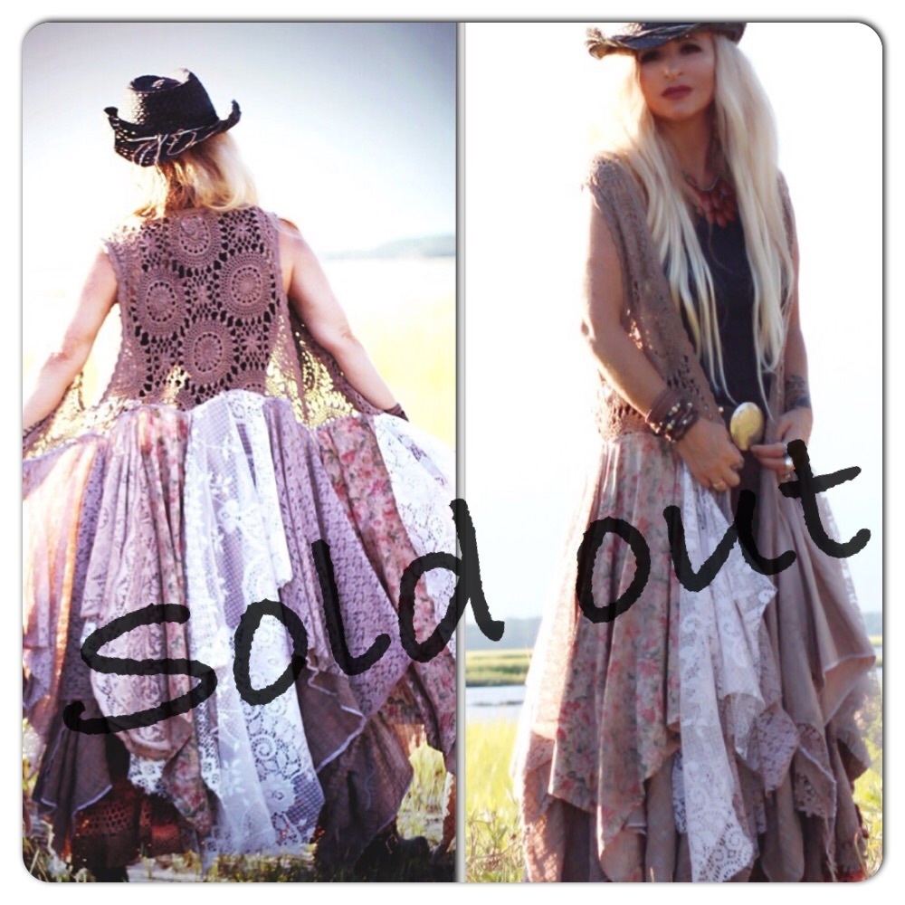 Crochet n Lace gypsy spell duster kimono, boho PS